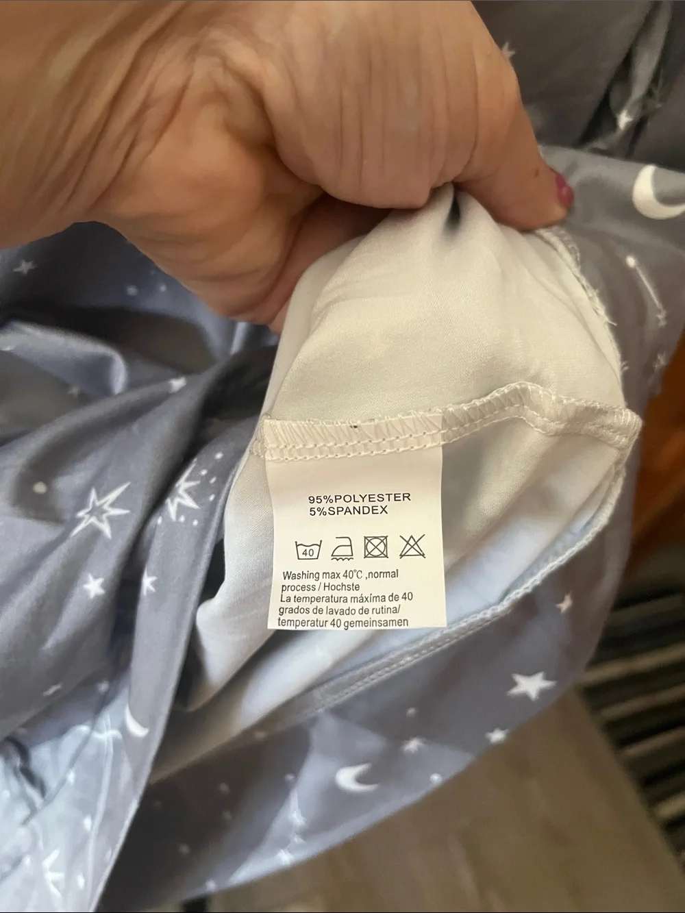 Ekouaer Gray Star & Moon Pajama Set poly spandex long sleeve /pants new